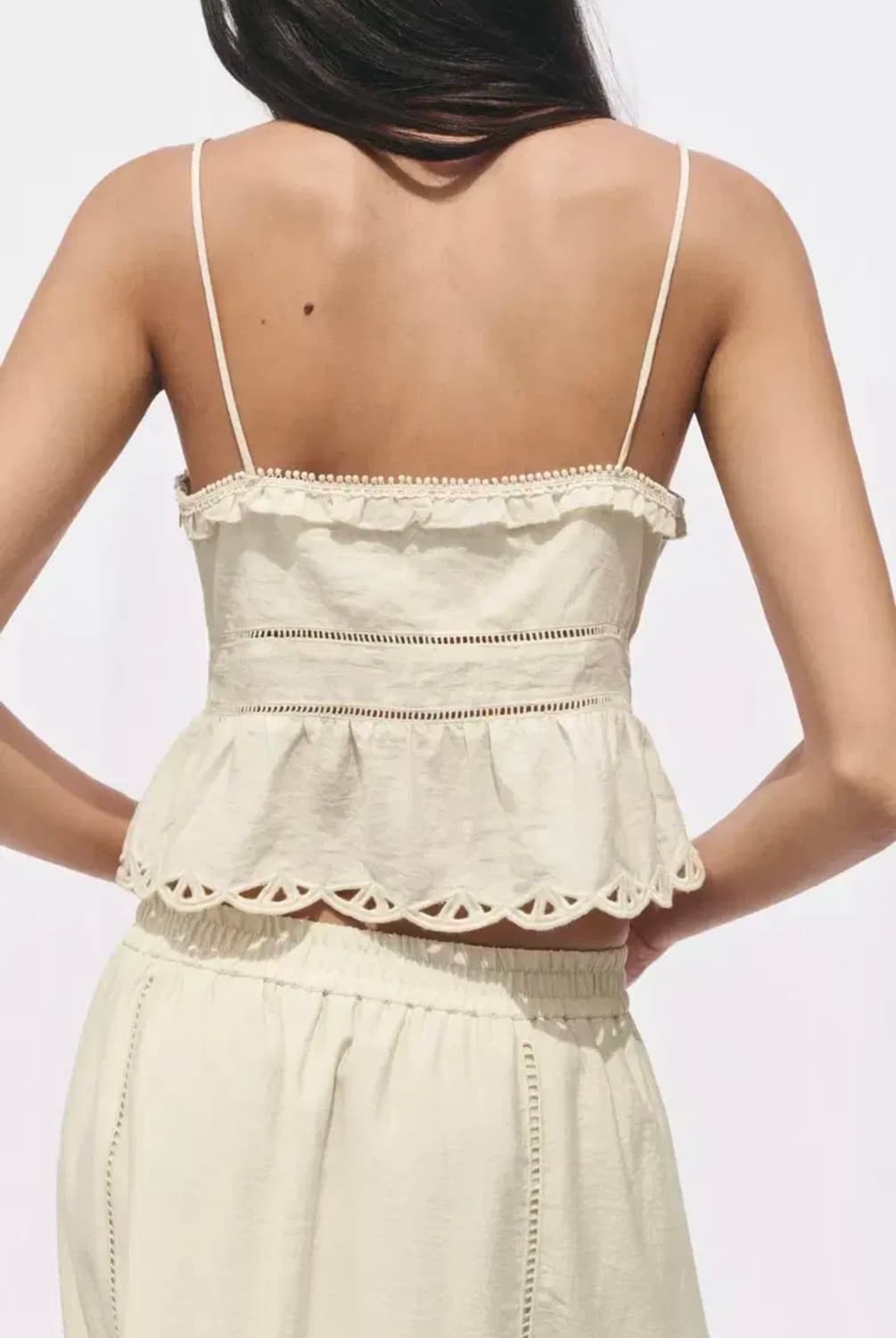 ZARA 츄 착용 자라 자수 펀칭 크롭 탑, 자라 자수 나시 상품이미지8