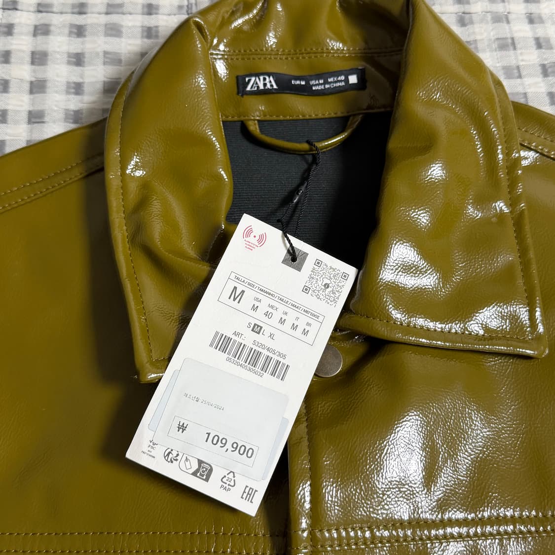 (M) Zara 자라 에나멜 자켓 카키  상품이미지3