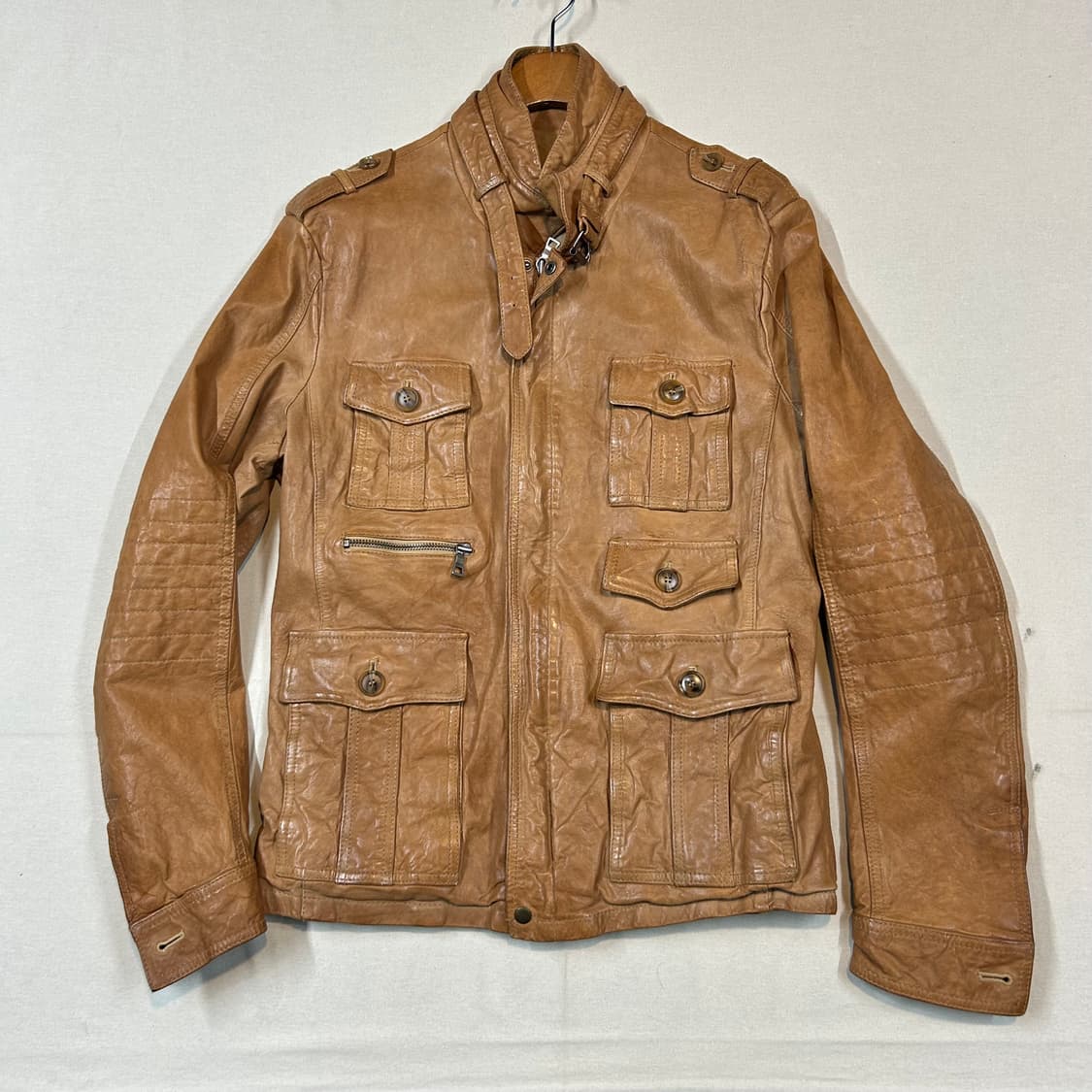 L) Lism 멀티 포켓 램스킨 레더 양가죽 자켓 상품이미지1