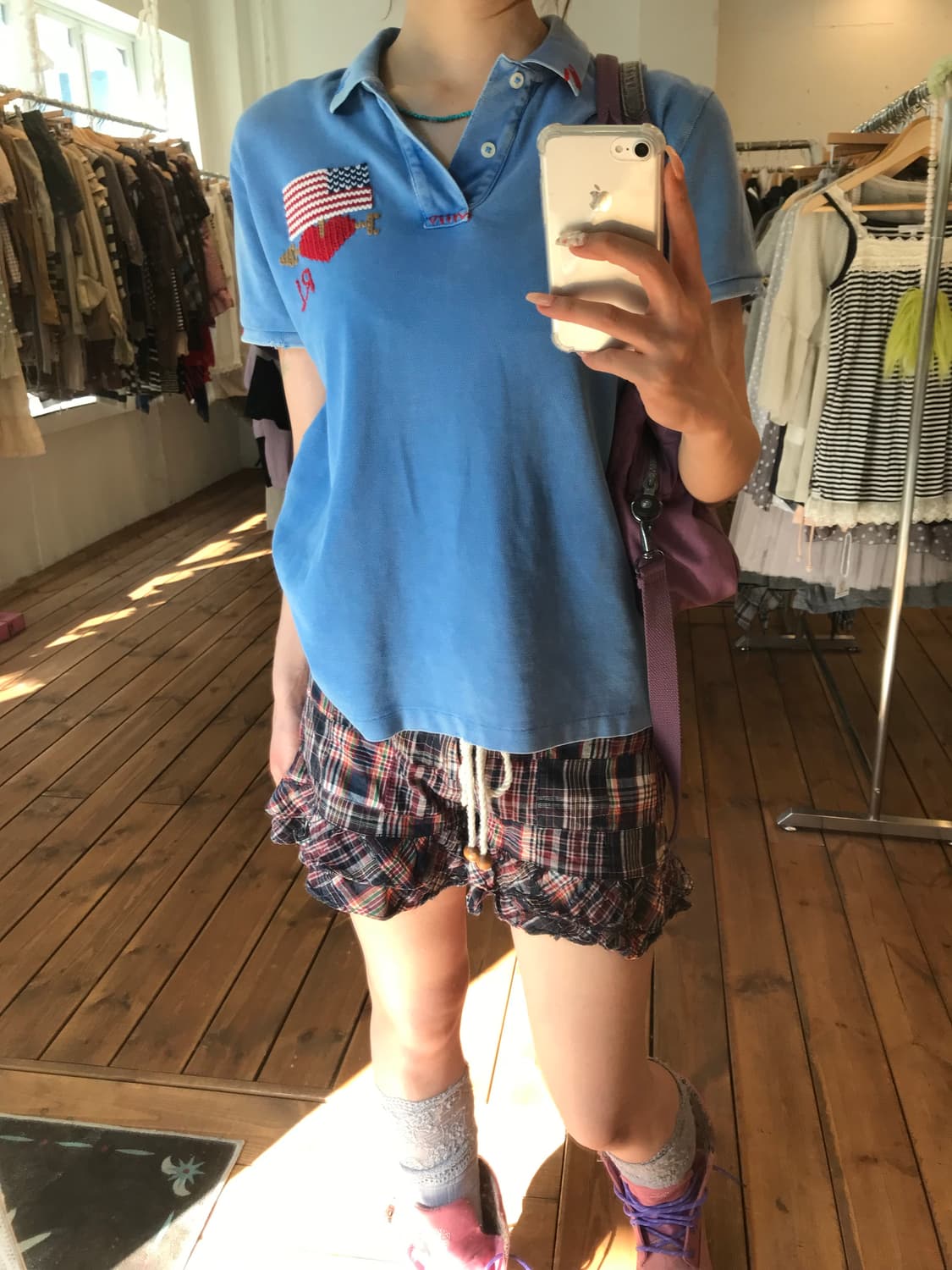 폴로 블루 워싱 카라 티셔츠  상품이미지4