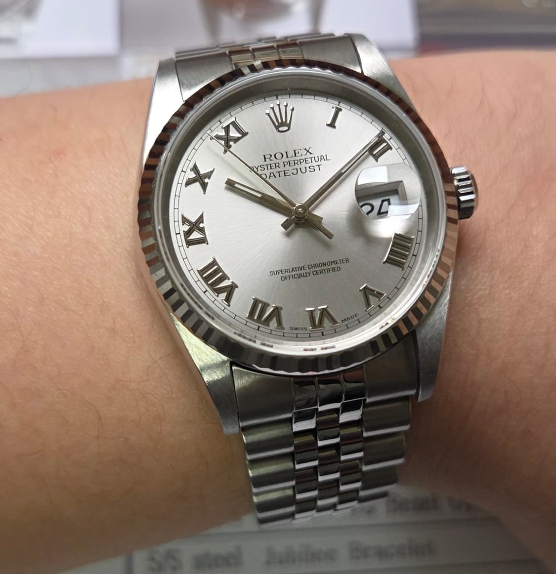 롤렉스 데이저스트 16234 후기형 실버로만 18K화골베젤 쥬빌리줄 (감 상품이미지6