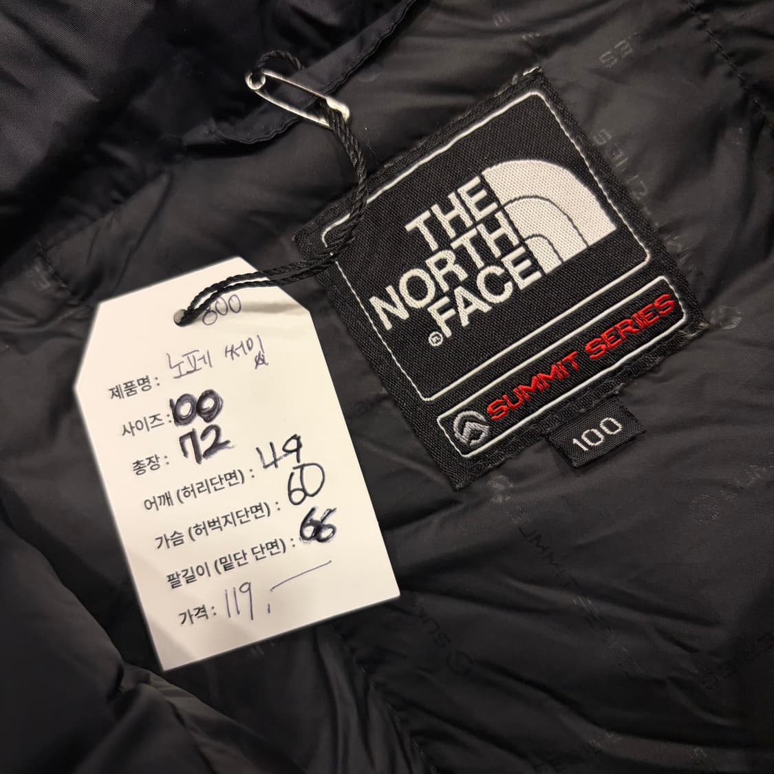 [100] 노스페이스 써밋 800 다운 패딩 블랙 B717 상품이미지5