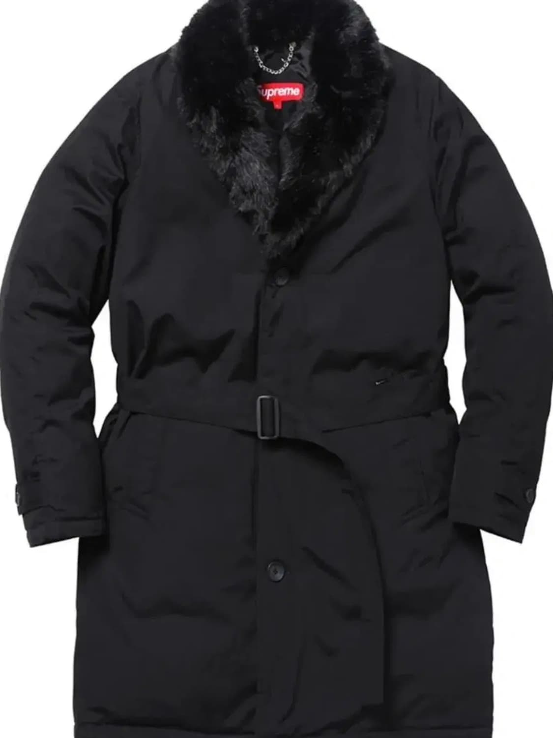 [M] 14FW 슈프림 다운 트렌치 코트 블랙 상품이미지4