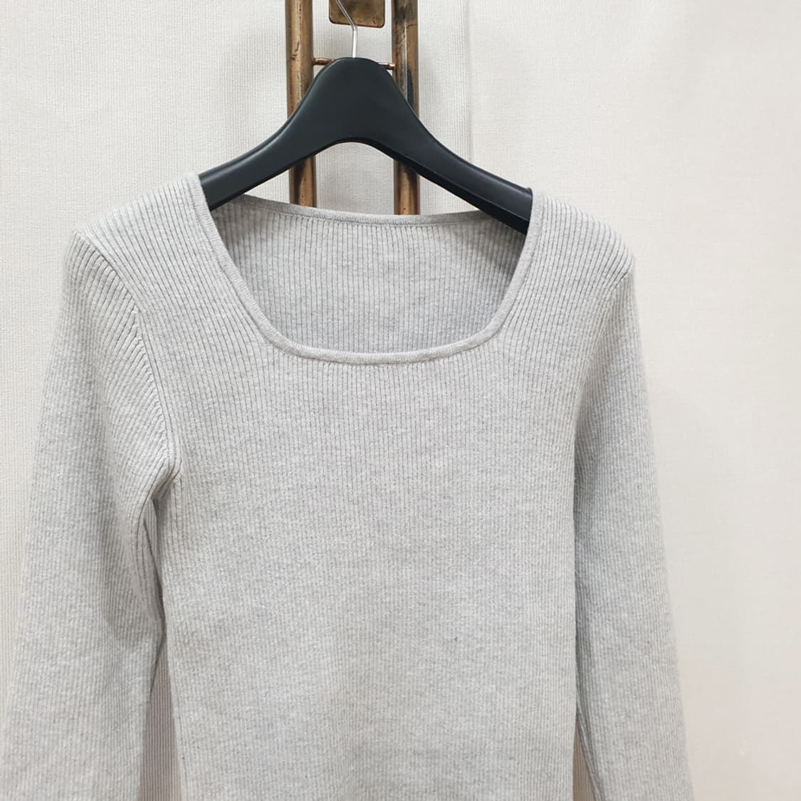 MONGDOL몽돌 스퀘어넥 골지 니트 탑 상품이미지2