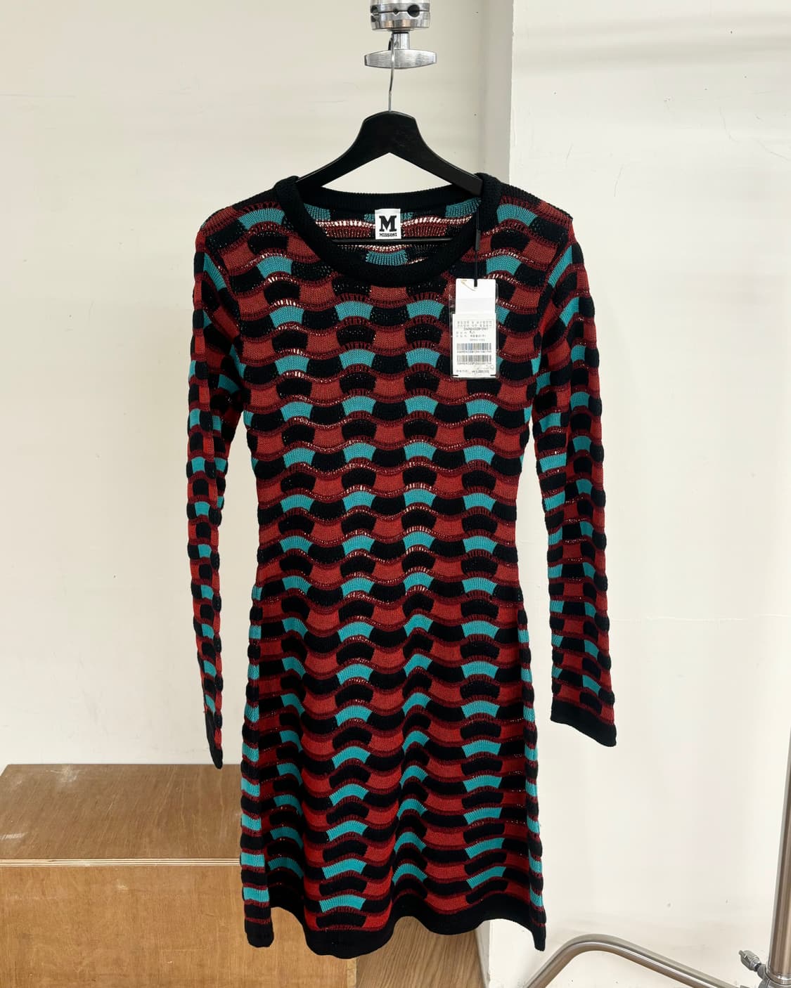 미쏘니 크로셰 니트 혼방 미니 드레스 상품이미지1