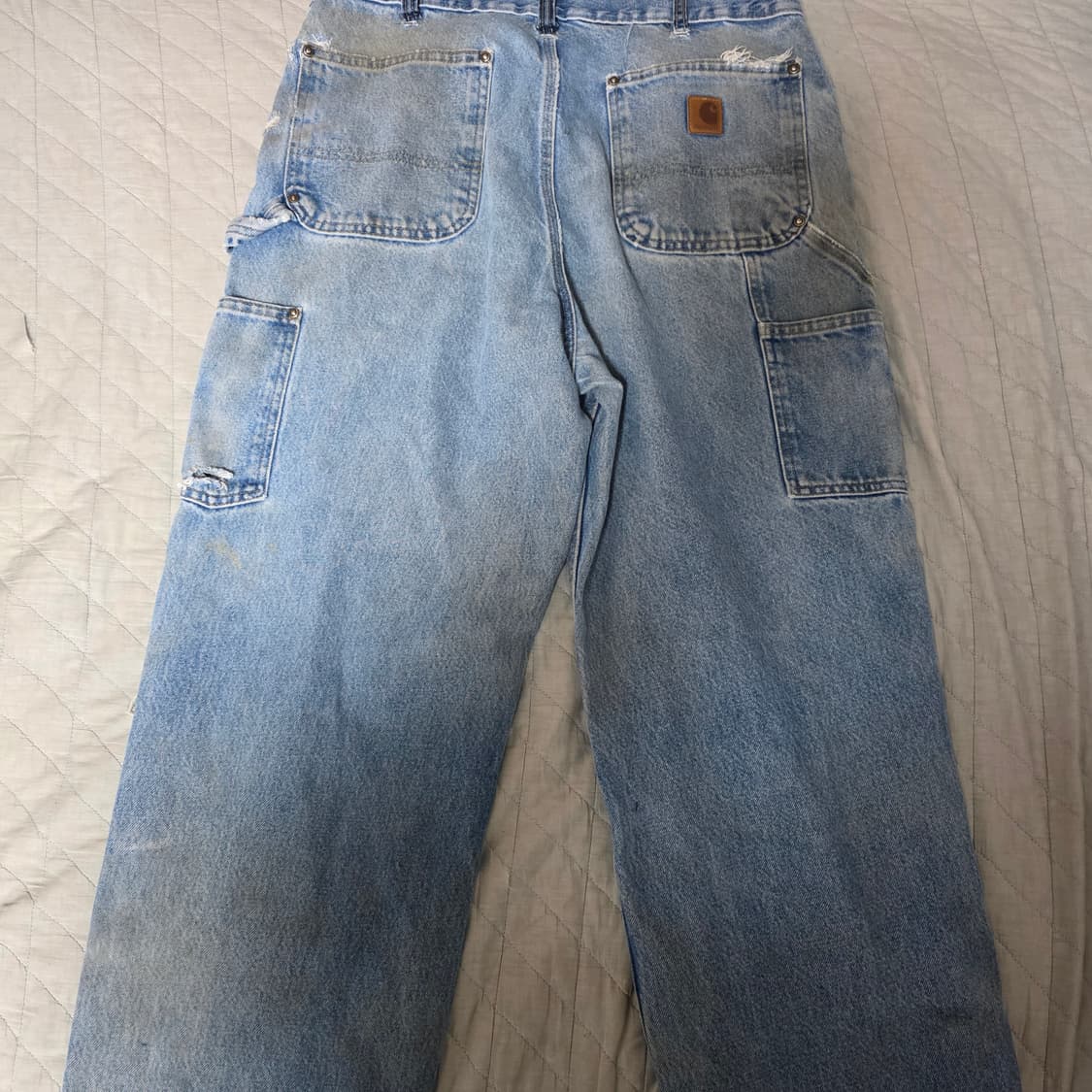 [34X32] 빈티지 칼하트 더블니 B73 DST 데님팬츠 헬 트래쉬드 상품이미지7
