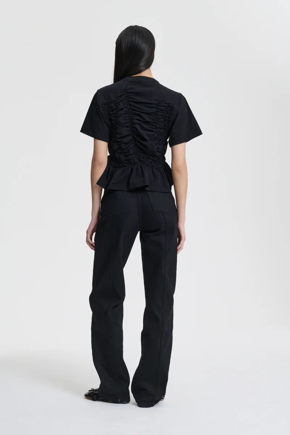 [XS,S,M]세실리에 반센 ACE TOP 프릴 티셔츠/블랙 상품이미지3