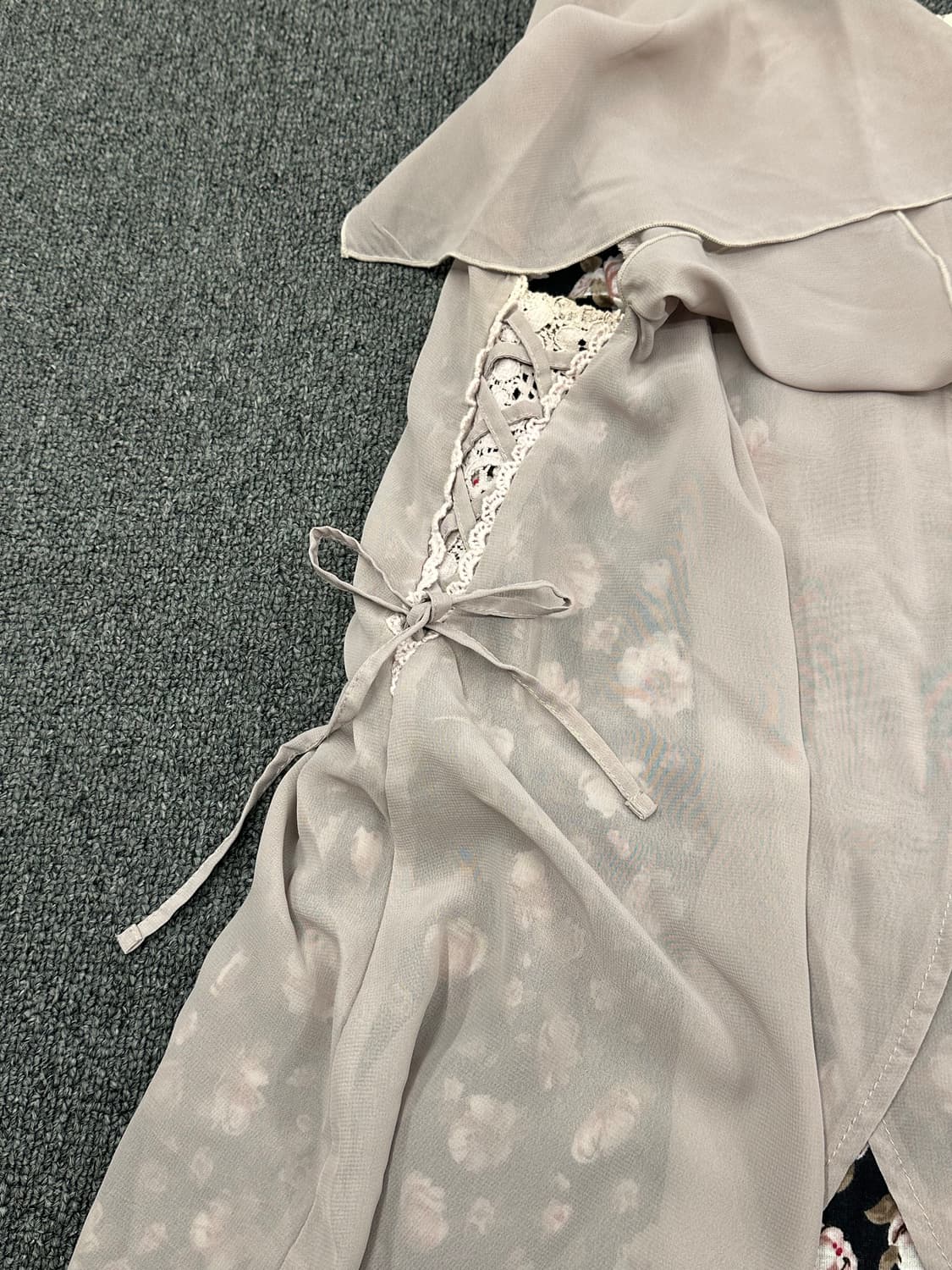 M)Axes Femme vintage 여성 레이스 플로럴 레이어드 블라우 상품이미지4