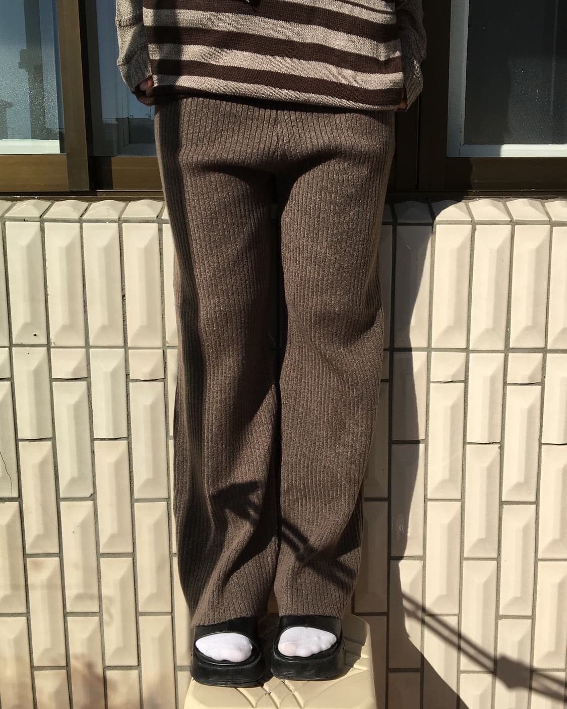 Ribbed knit pants 상품이미지1