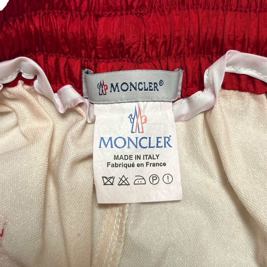 몽클레르 남성 반바지 레드/화이트 상품이미지4