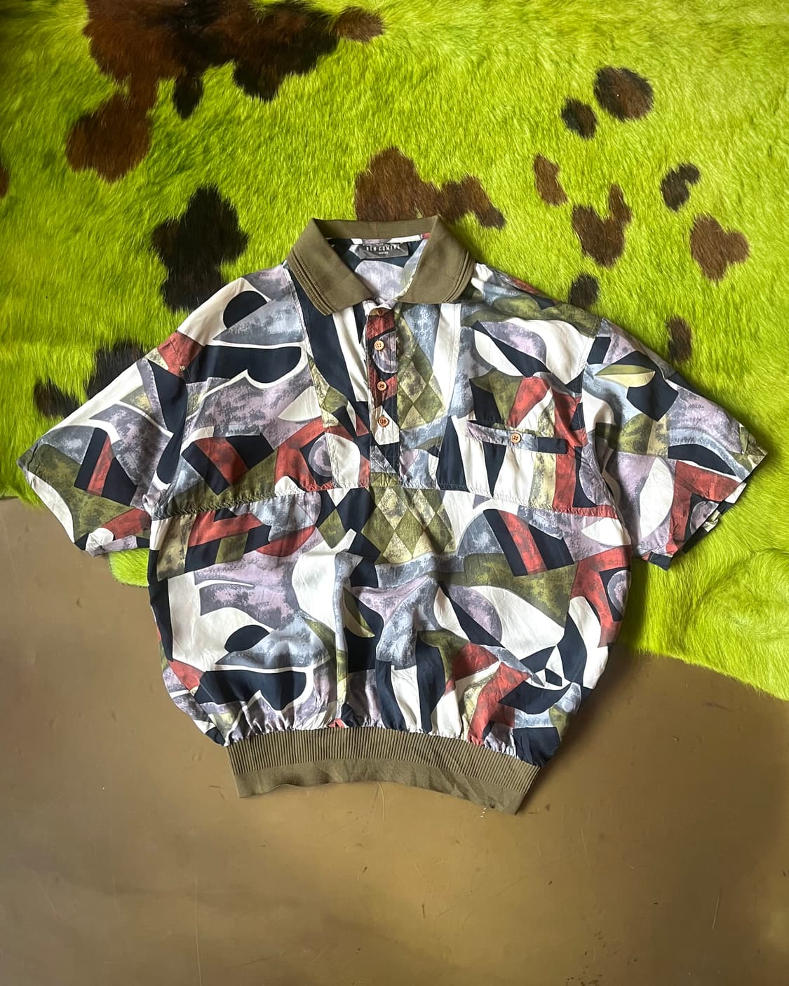 80-90s Jpn Vintage Silk 1/2 PK-Shirt 상품이미지4