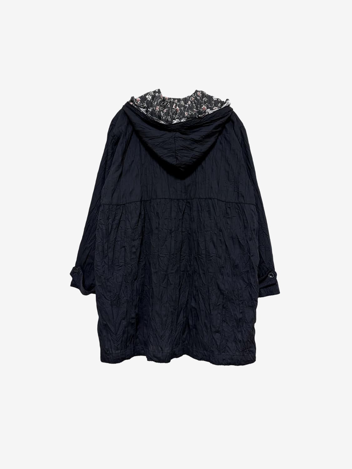 Crinkle Layered Hood Jacket – Black 상품이미지8