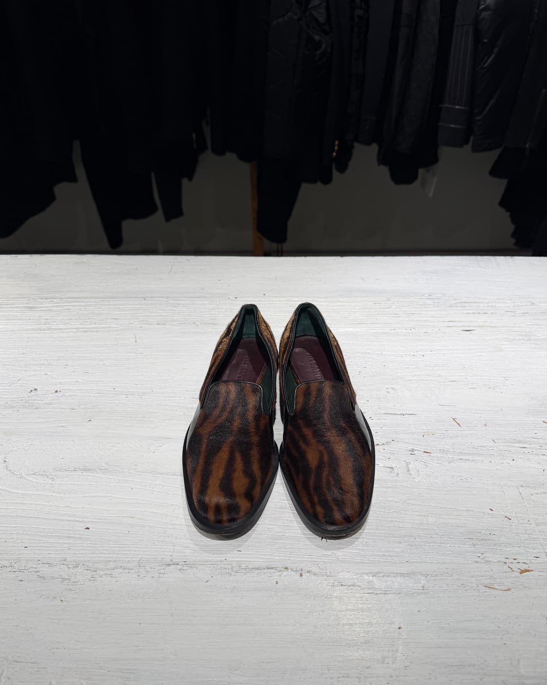 질샌더 브라운 타이거 프린트 고트 레더 로퍼 상품이미지2