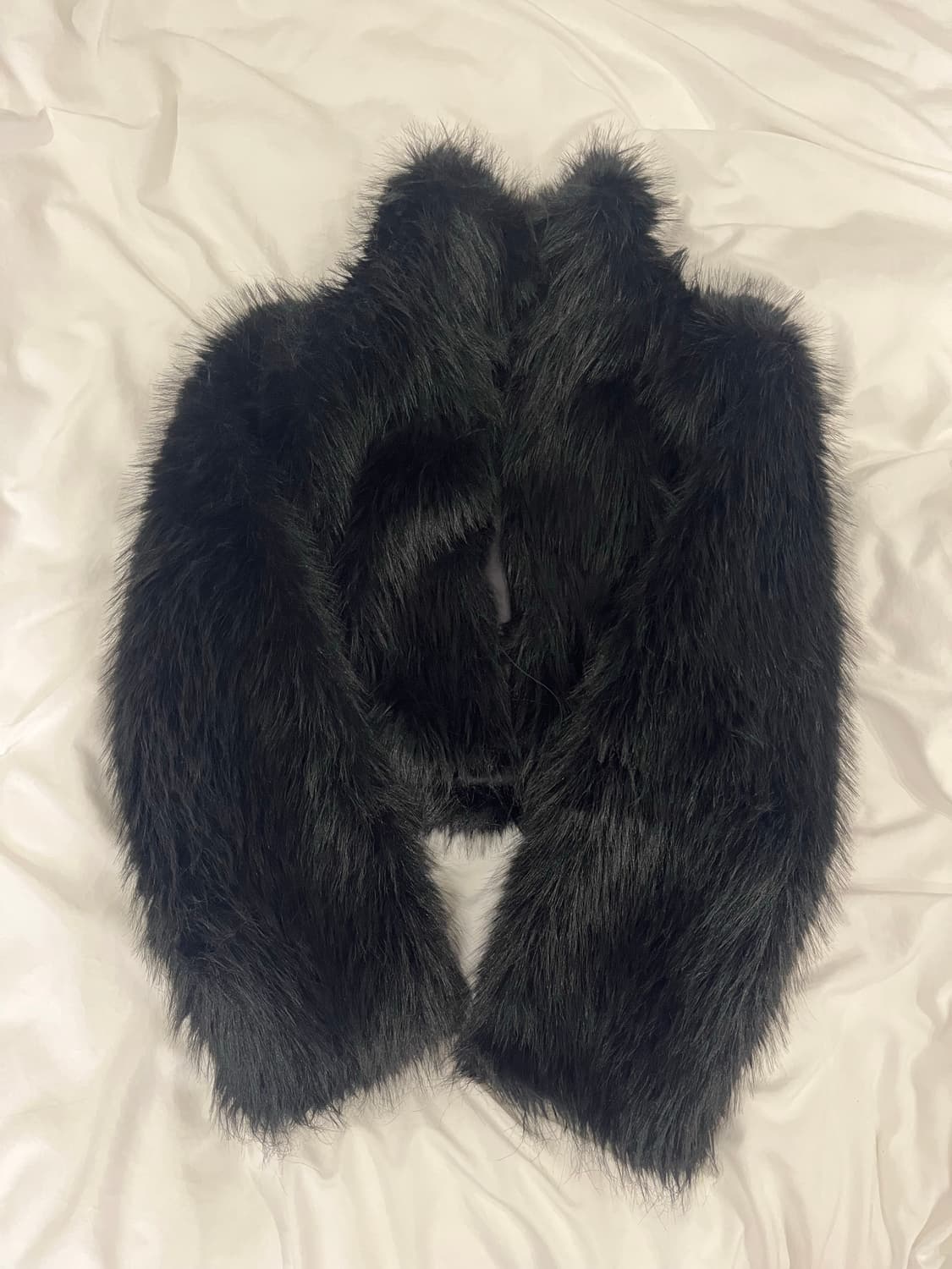 H&M 하이넥 크롭 퍼자켓 상품이미지1