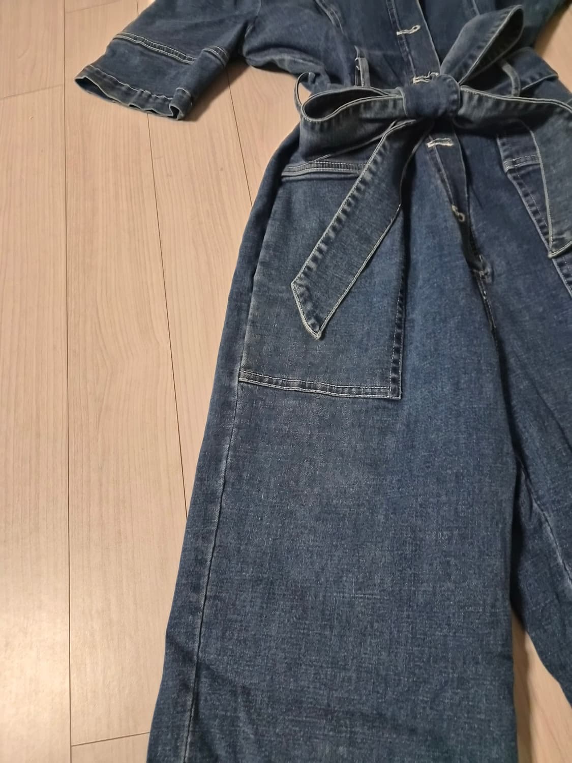 러블리 빈티지 프릴 데님 점프수트 상품이미지3