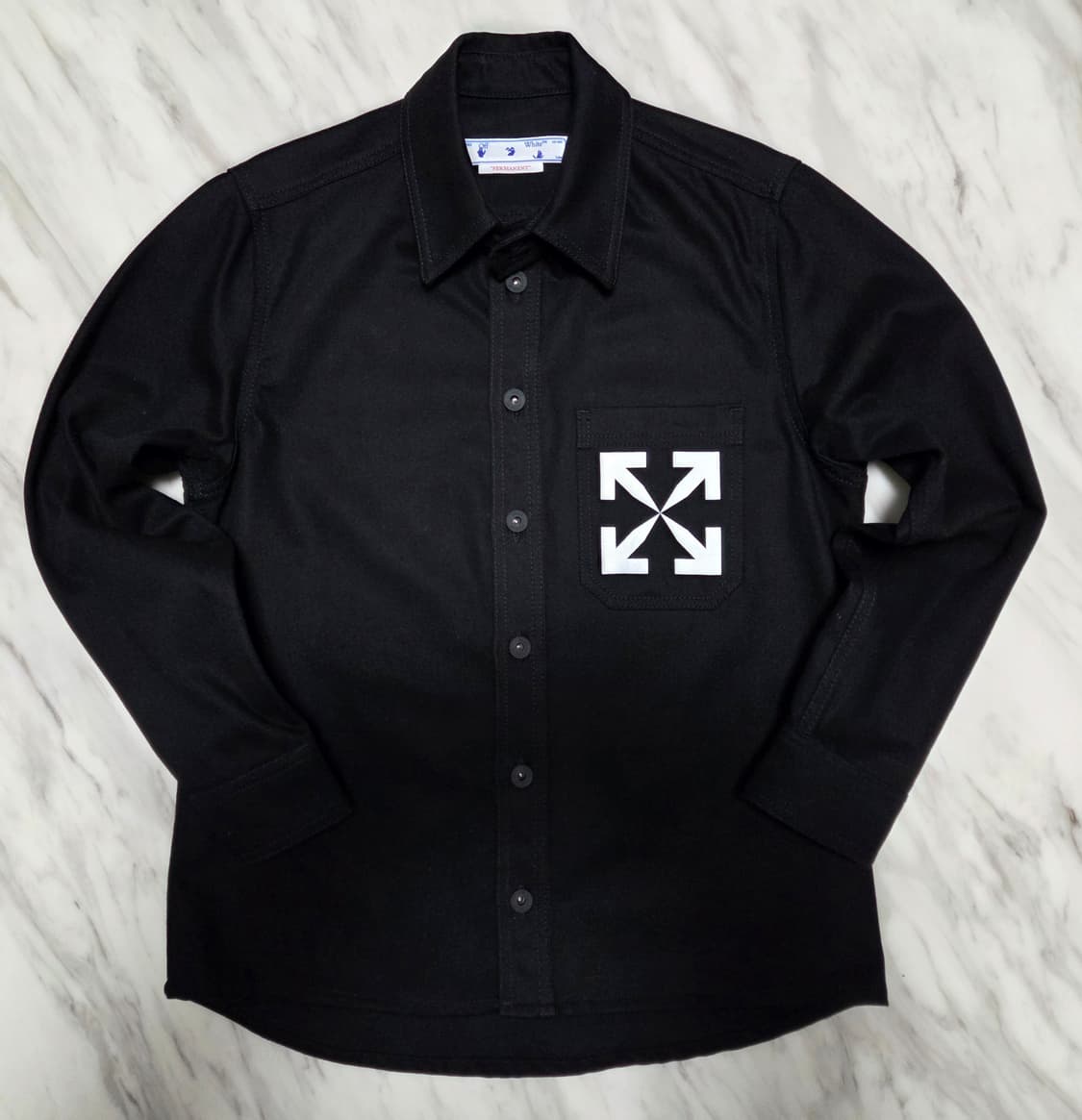 오프화이트 싱글애로우 데님셔츠 블랙 상품이미지1