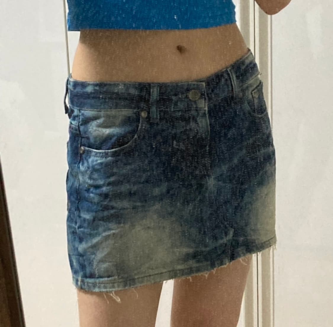 Y2K 워싱 포인트 미니 스커트 상품이미지3