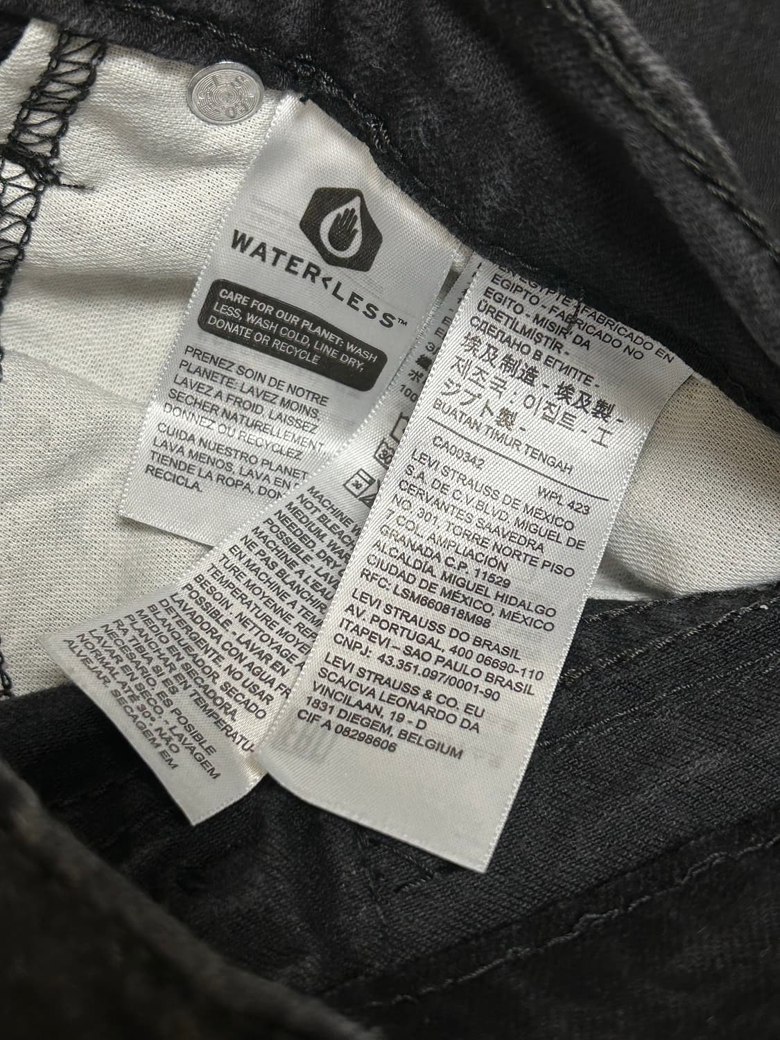 리바이스 527 로우 부츠컷 블랙 워싱 데님팬츠 상품이미지5