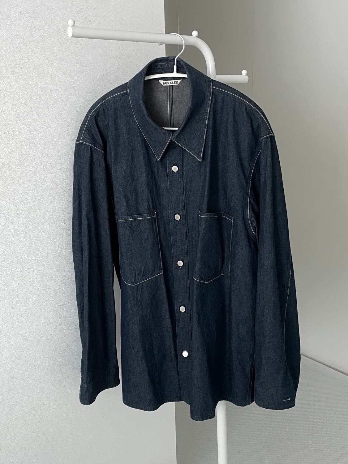 오라리 하드 트위스트 데님 셔츠 상품이미지1