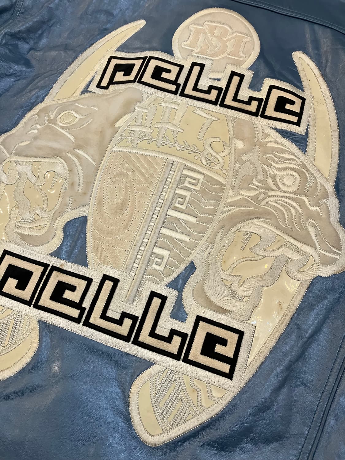 90s 펠레펠레 올드스쿨 레더자켓 블루 상품이미지2