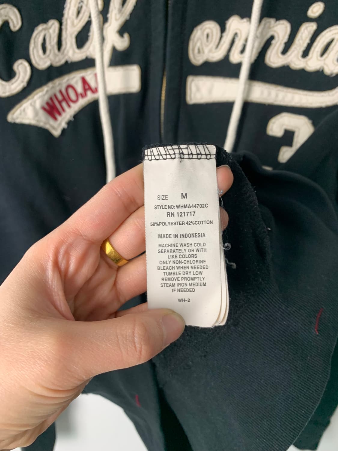 후아유 y2k 와투케 블랙 후드집업 상품이미지5