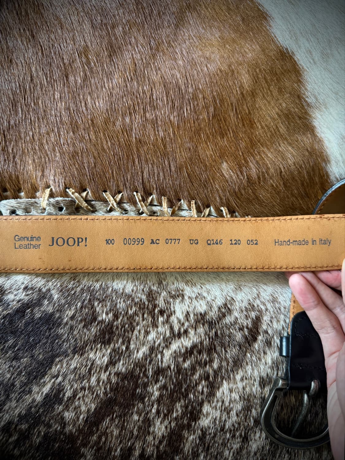 weastern hand made Italy Joop! 송치 레더 벨트 상품이미지9