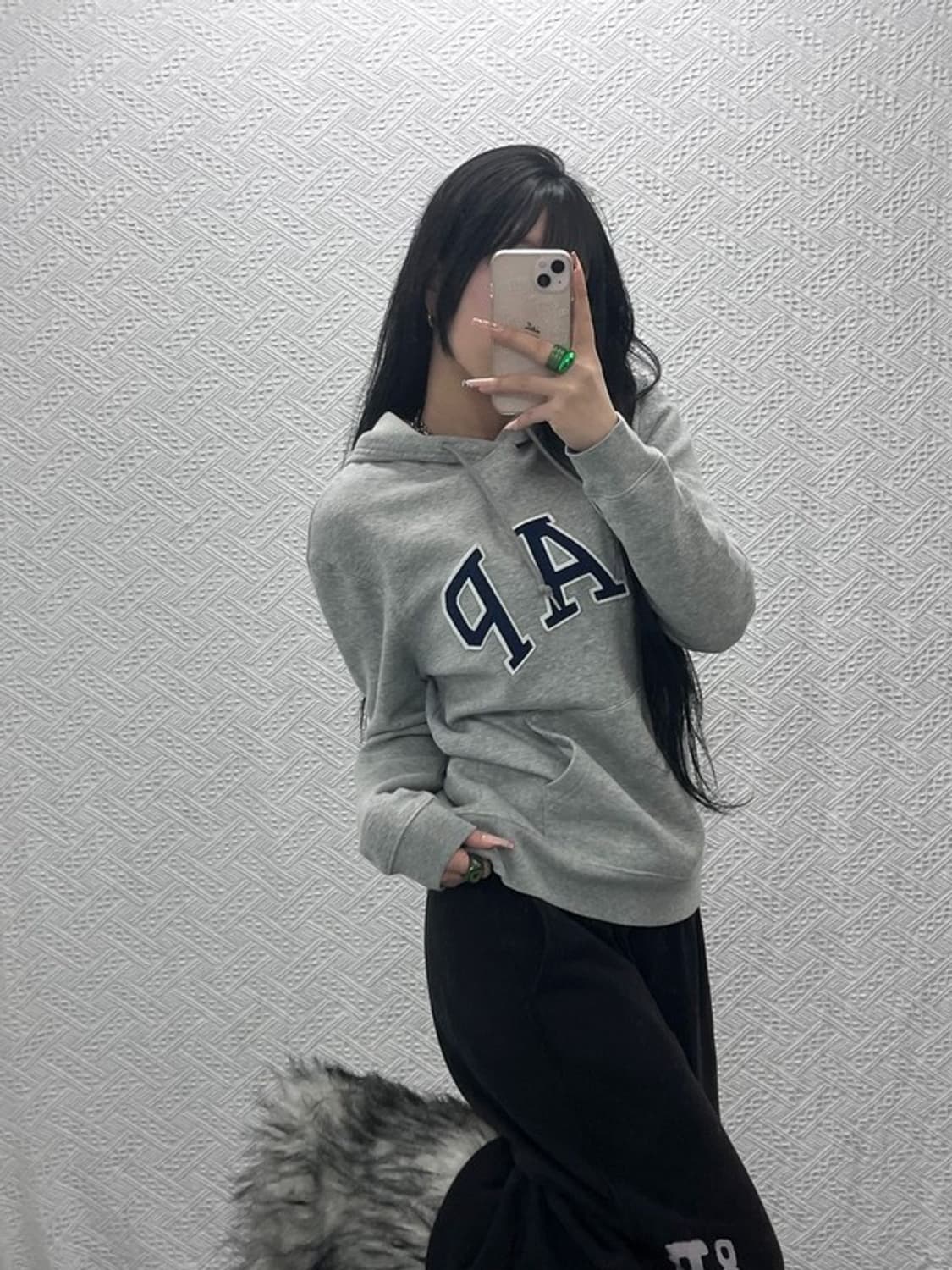 갭 빈티지 모던 캐주얼 빅로고 기모 후드티 S C08231 상품이미지1