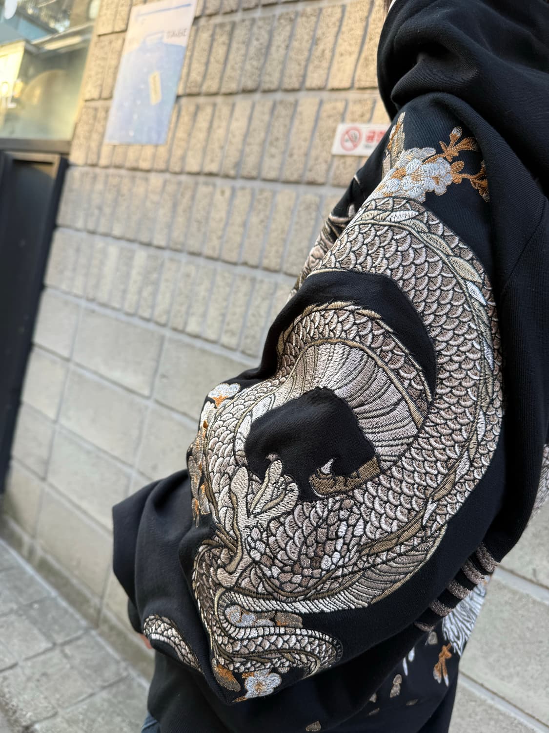 사토리 오버핏 오리엔탈 자수 후드티 상품이미지2