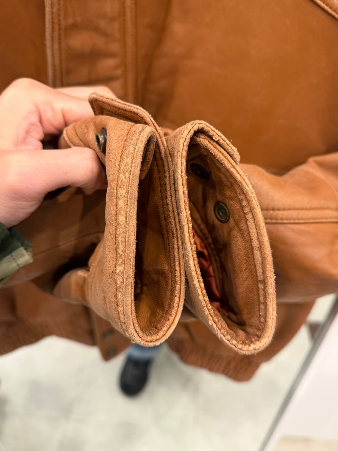 90-00s Sorgente 빈티지 쉽스킨 A-2 레더 자켓 상품이미지6