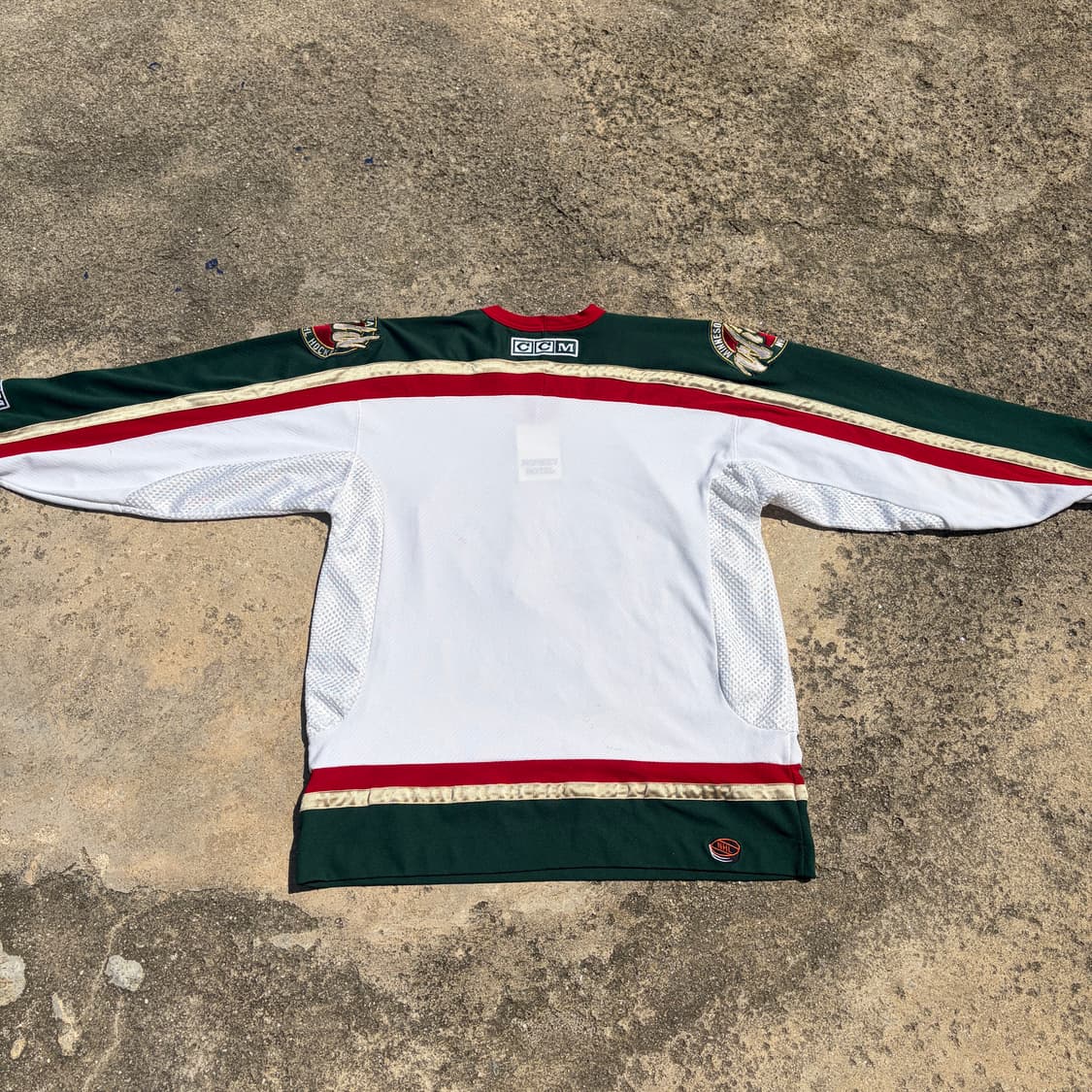 90s CCM NHL 미네소타 와일드 빈티지 럭비져지 유니폼 XL 상품이미지10