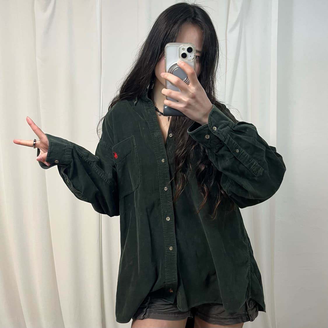 Polo 90s Khaki Corduroy Shirt  상품이미지2