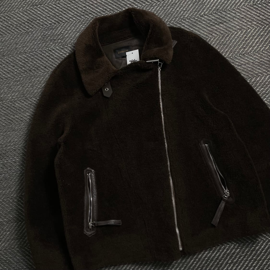 카시바디 빈티지 미니멀 양모 무스탕 자켓y 4062 상품이미지1