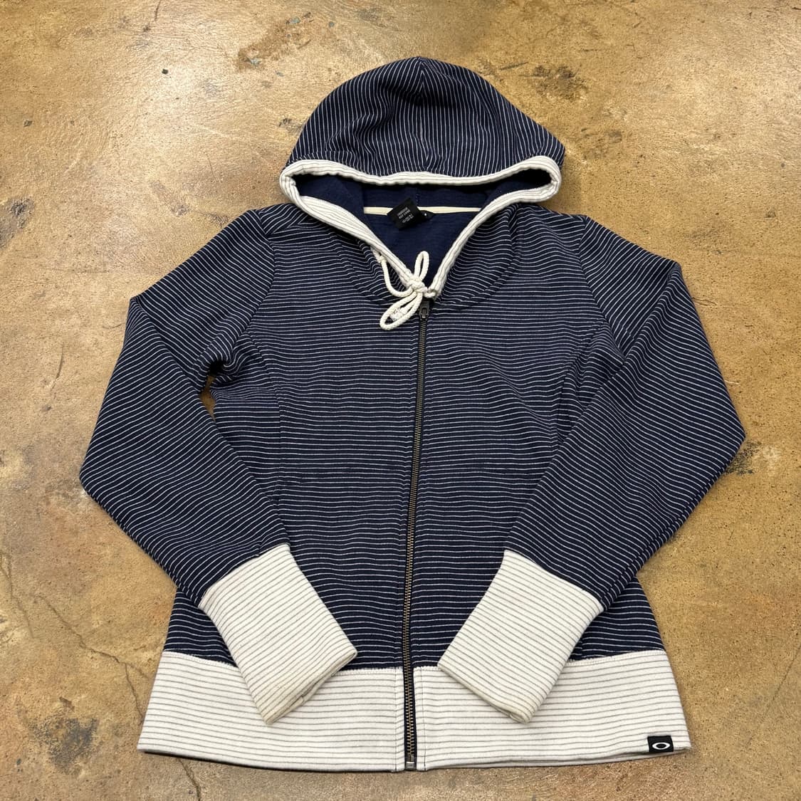 오클리 스트라이프 줄무늬 네이비 후드 집업  상품이미지2