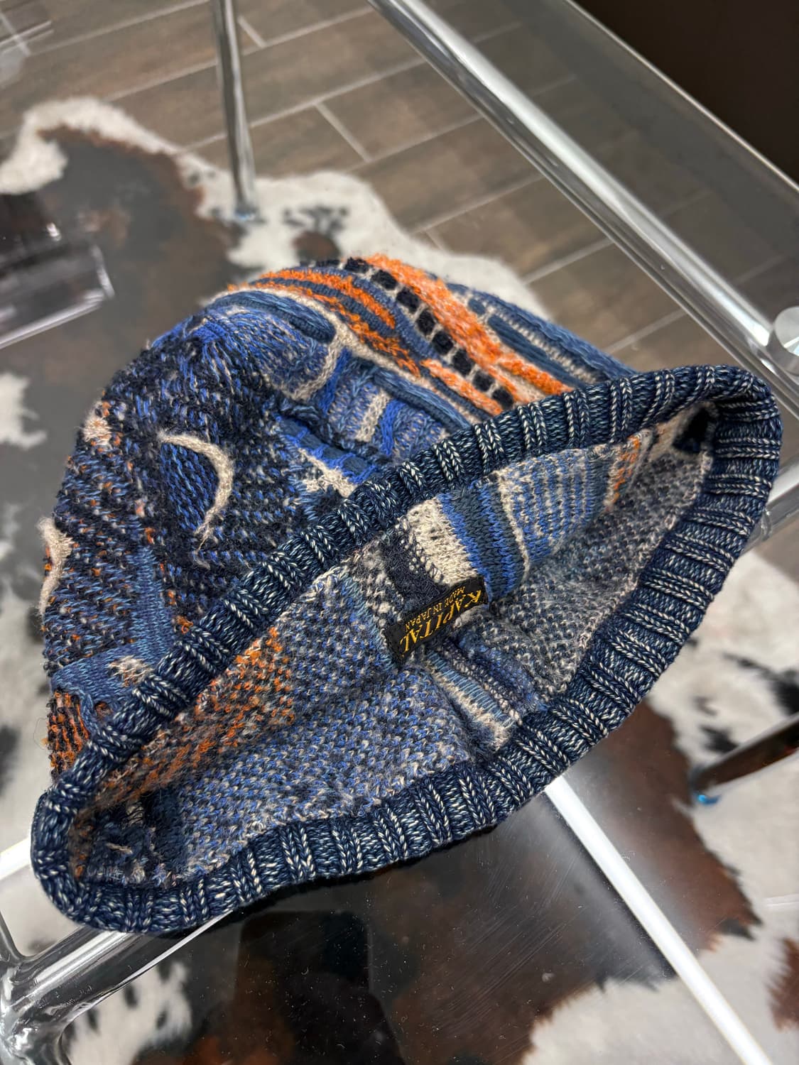 Kapital 캐피탈 보로 패턴 니트 비니 상품이미지1