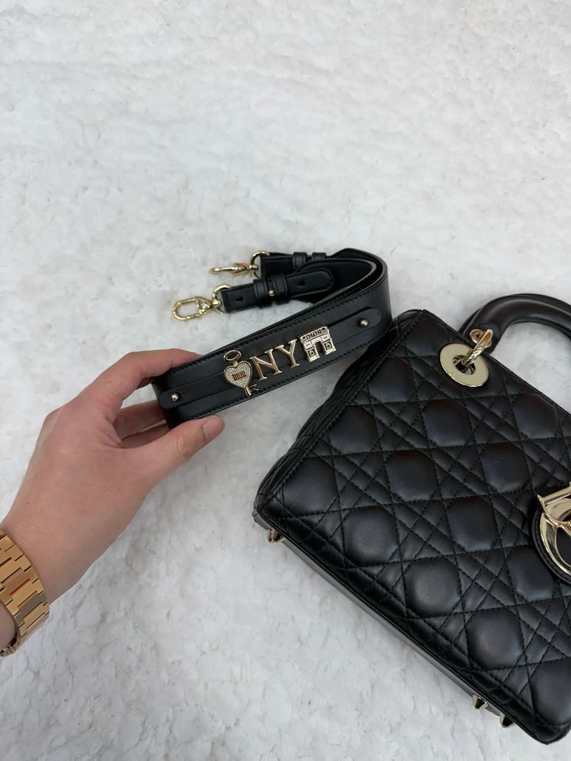 디올 까나쥬 레이디디올 레이디백 램스킨 블랙금장 상품이미지3