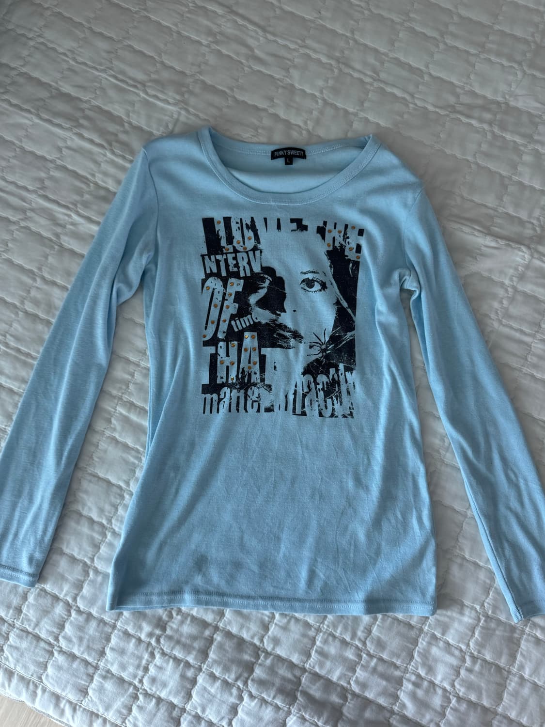 “PINKYSWEETY” Gya-ru st skyblue T-shirt 상품이미지1