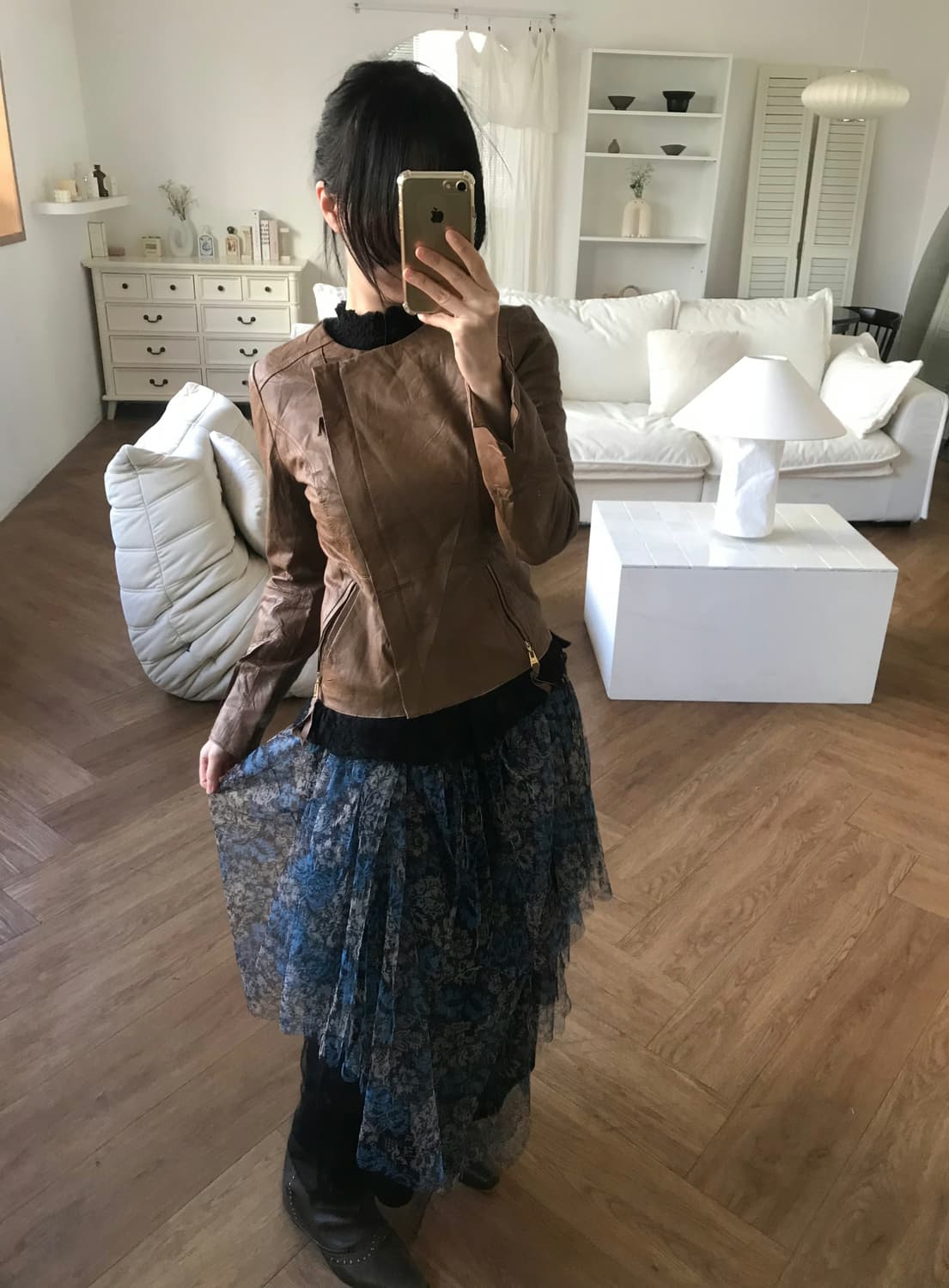 vintage slim fit leather jacket 상품이미지8