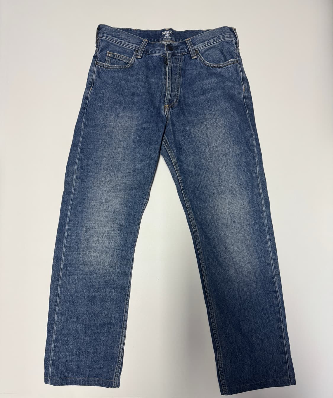정품!! 칼하트 웝 워시드 로고 빈티지 워싱 데님팬츠 29.9인치 상품이미지2