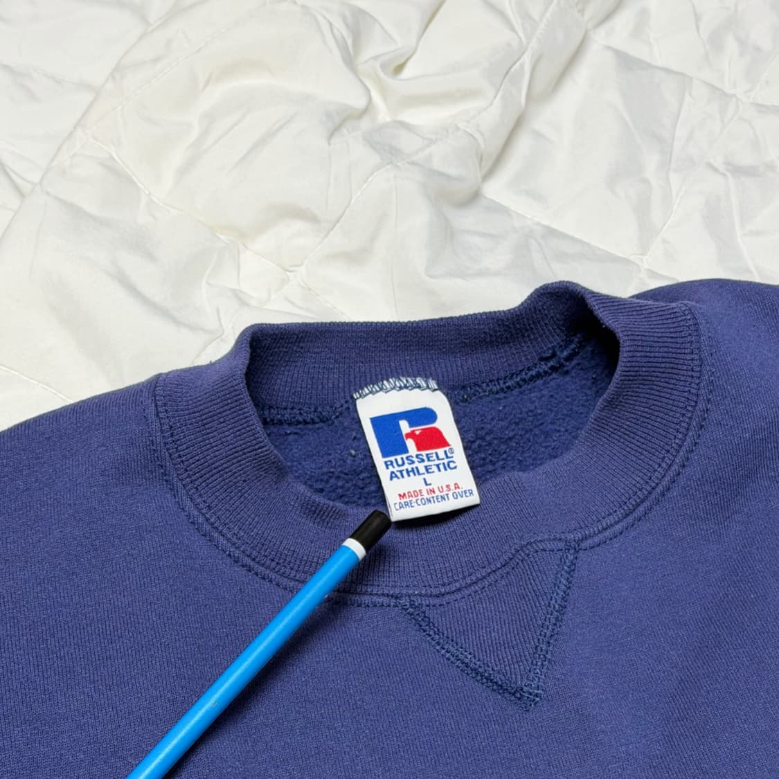90s Russell sweat Navy L USA 상품이미지3
