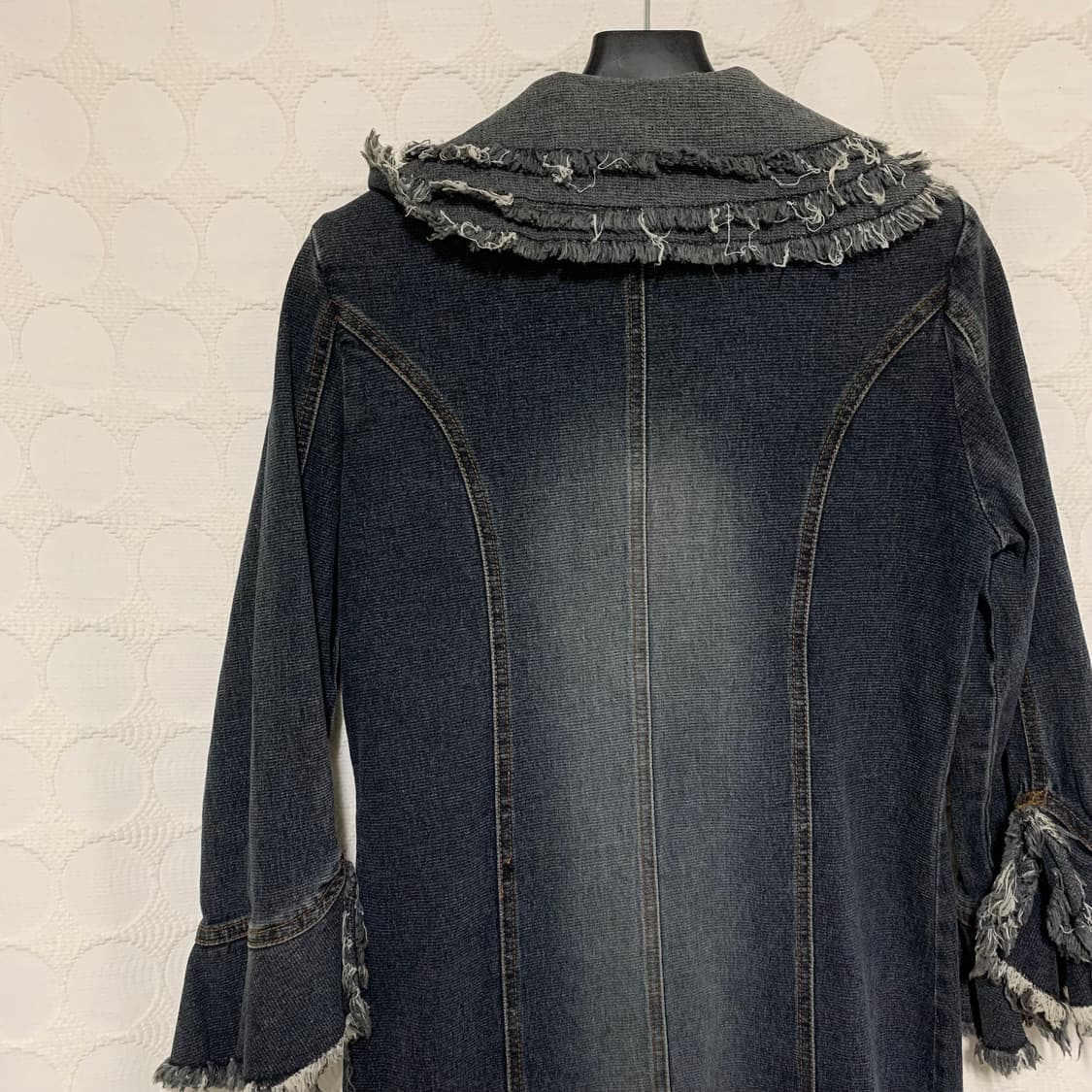 Japanese Vintage 태슬 레이스 데님 롱코트 상품이미지8