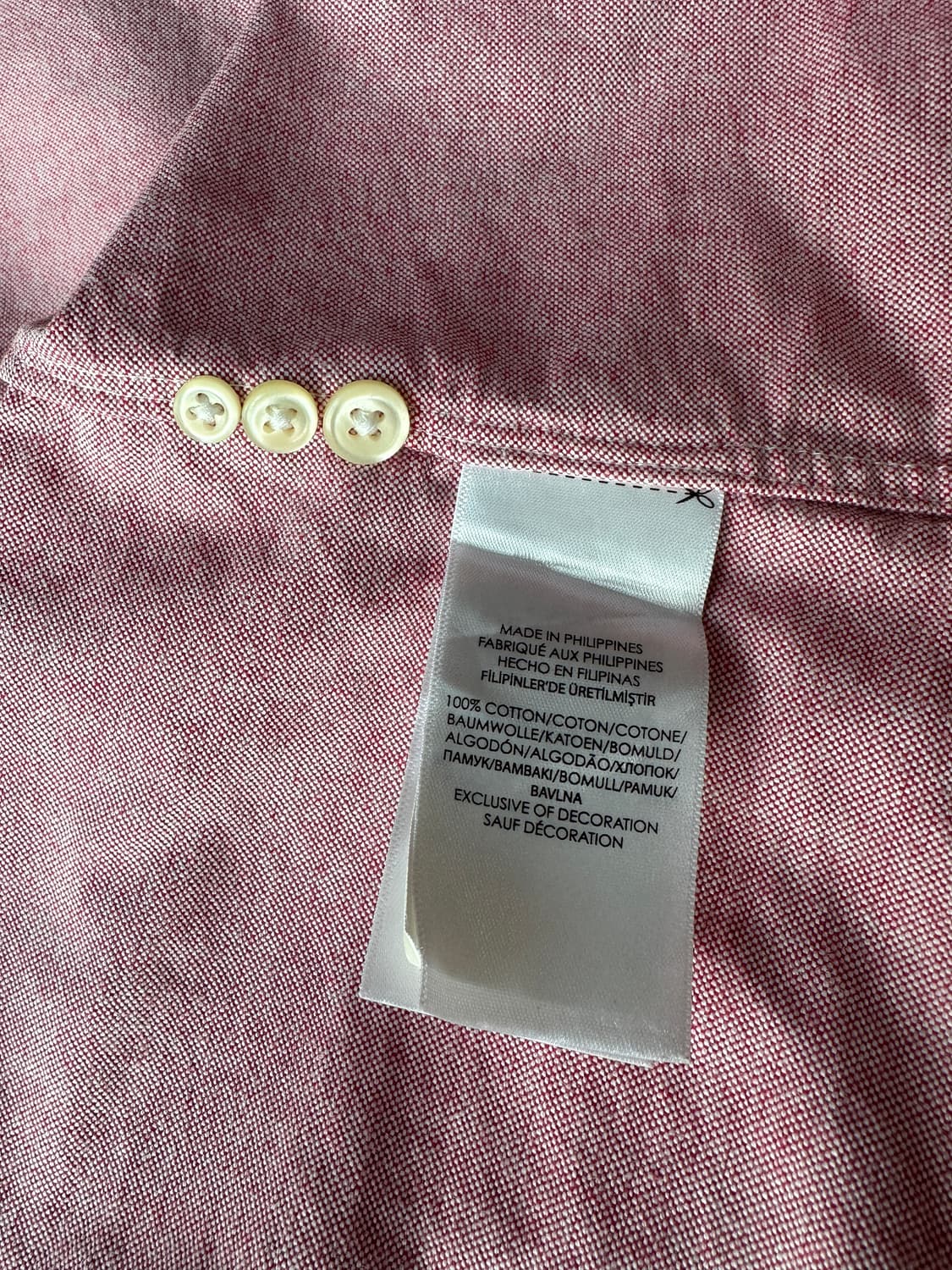 XL 폴로 P로고 와펜 옥스포드 셔츠 핑크 상품이미지9