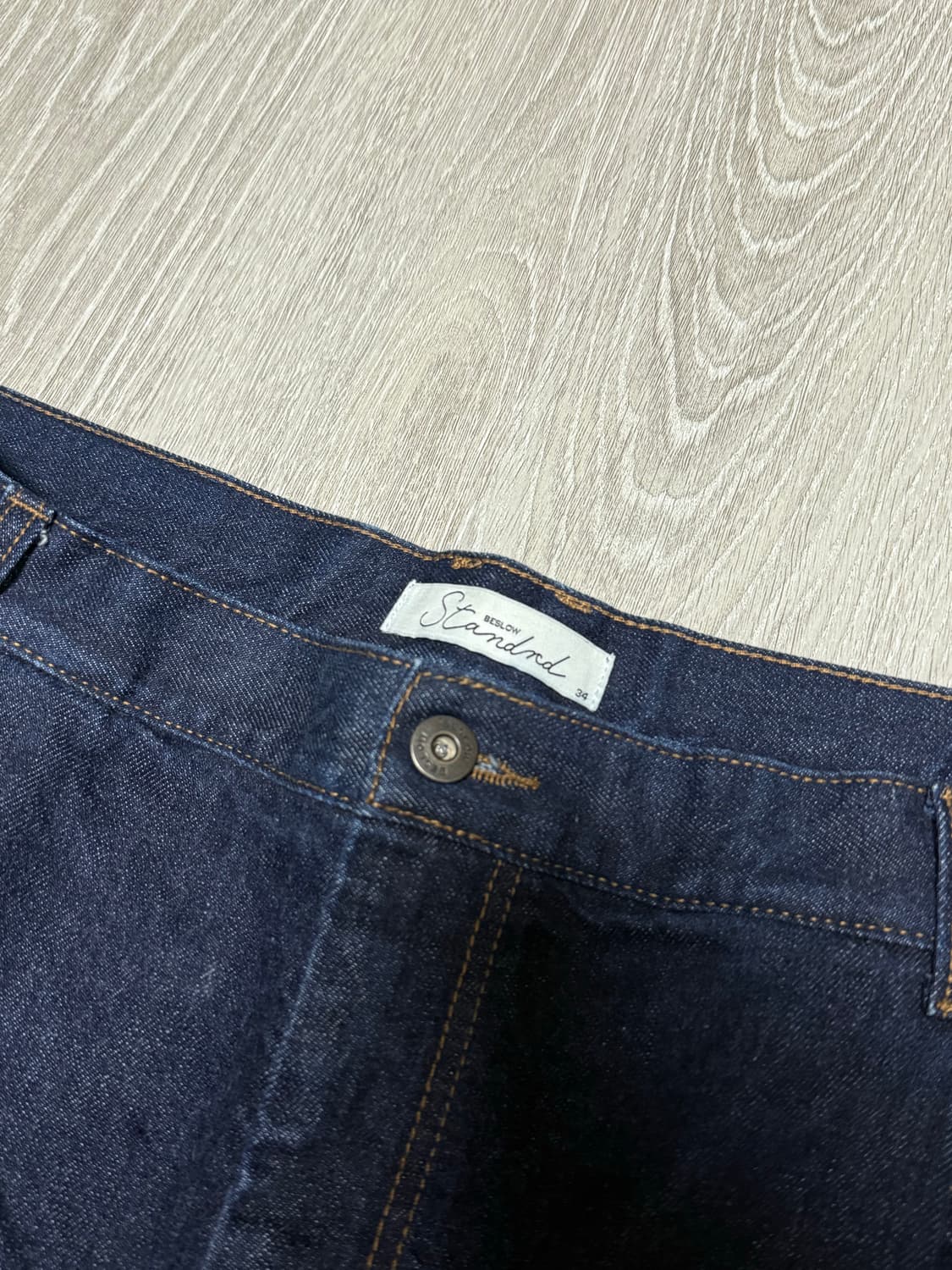 비슬로우 콘밀 원턱 데님 인디고 34 상품이미지3