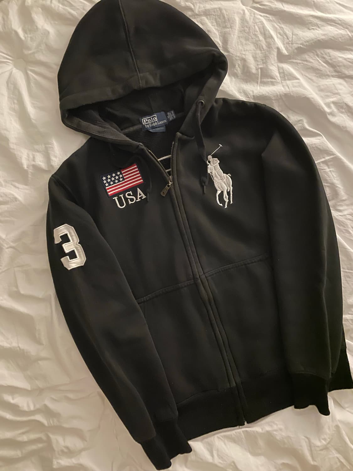 폴로 랄프로렌 빅포니 성조기 후드집업 블랙 #3 상품이미지2
