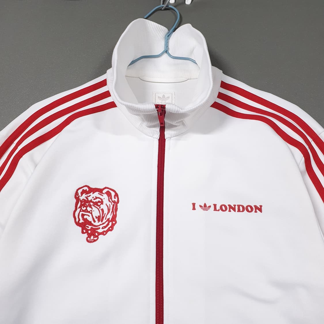 L 아디다스 대장급 희귀 불독 런던 져지 흰빨 레드 화이트 트랙탑 져지 상품이미지3