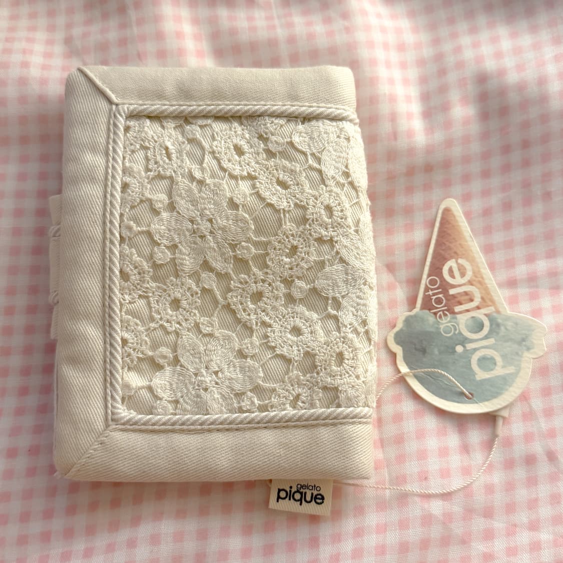 젤라또피케 레이스 아이보리 파우치 카드지갑 오네갸루 핀터깔 상품이미지2