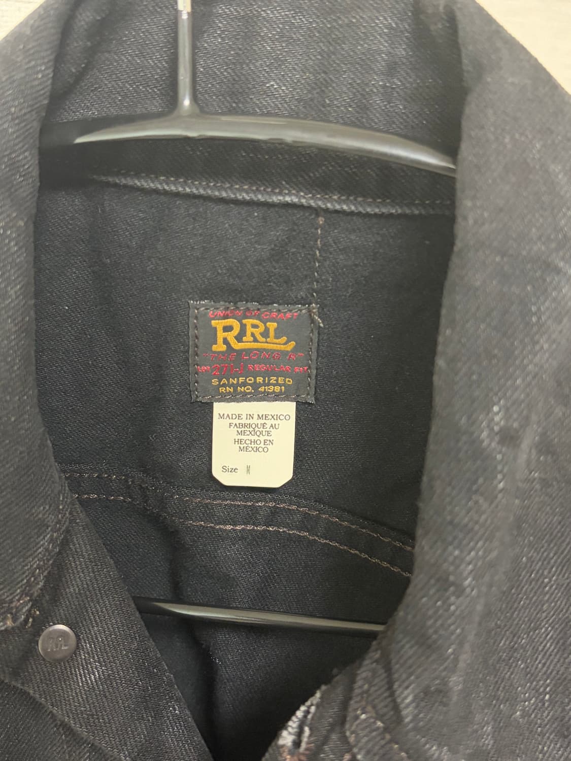 RRL LOT271 흑청 M사이즈 (멕시코 생산) 상품이미지2