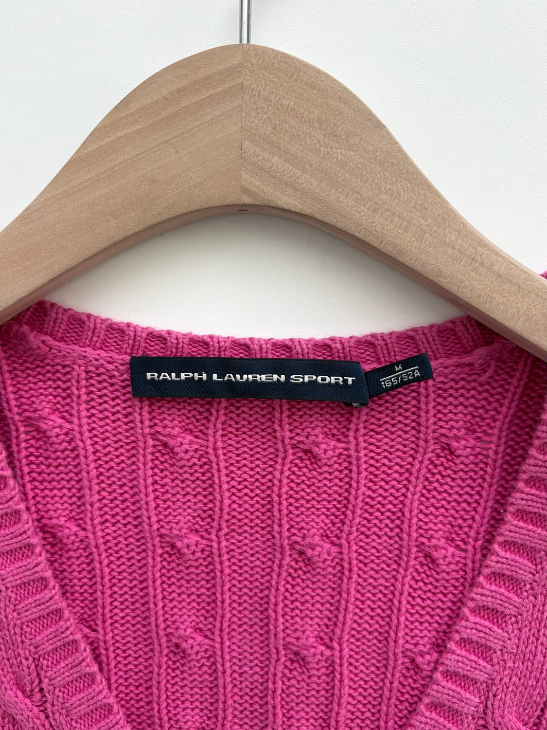 Polo 랄프로렌 스포츠 우먼라인 핑크컬러 케이블 브이넥 니트 상품이미지6