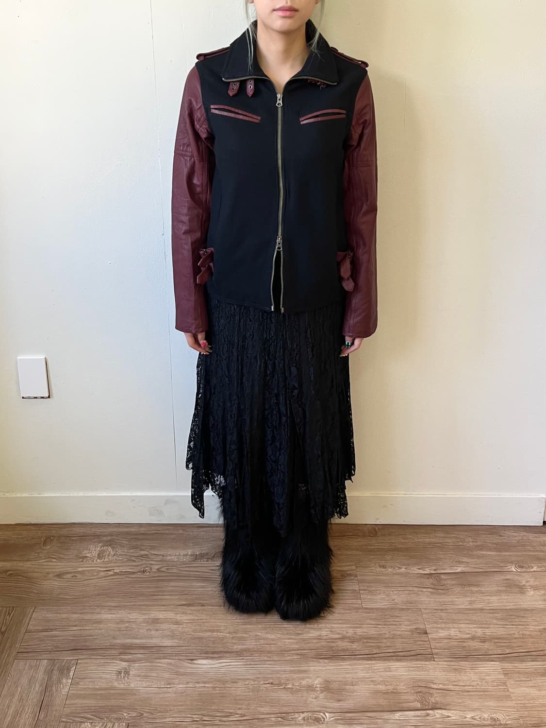 VANA Gold Label 울 & 레더 바이커 자켓 상품이미지7