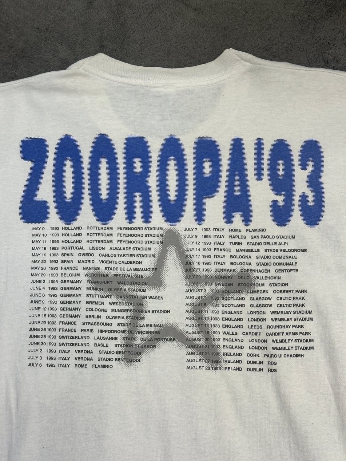 1993‘ U2 Zooropa 투어 티셔츠 XL 상품이미지4