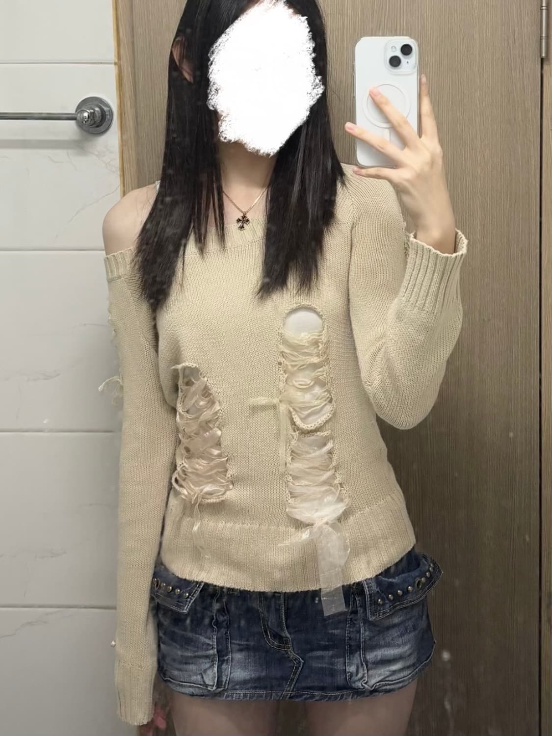 세실맥비 라떼갸루 리본 니트 상품이미지1